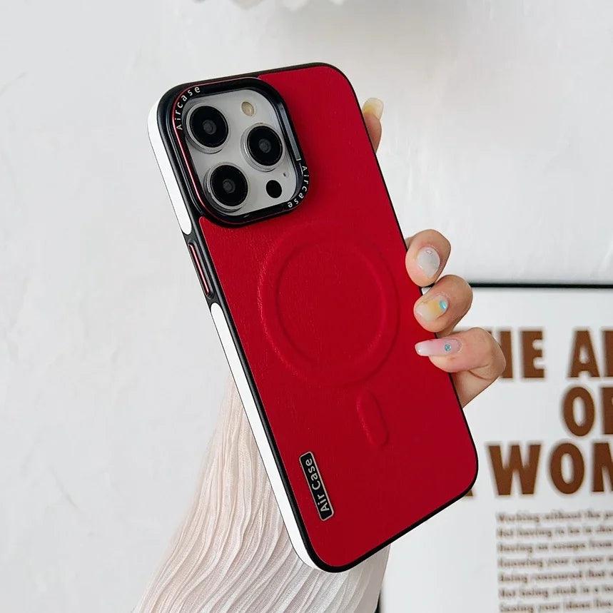 Business Double Color Leather Magsafe Case for iPhone 1 - IDefend