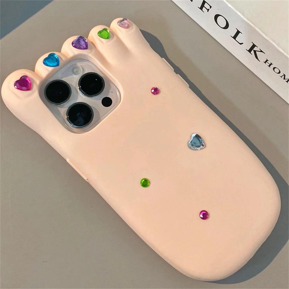 INS Funny Pedicure Manicure Foot Phone Case For iPhone - IDefend