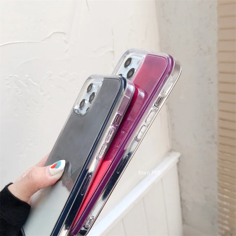 Night Glow Gloss Dynamic Sand Liquid Back Iphone case - IDefend