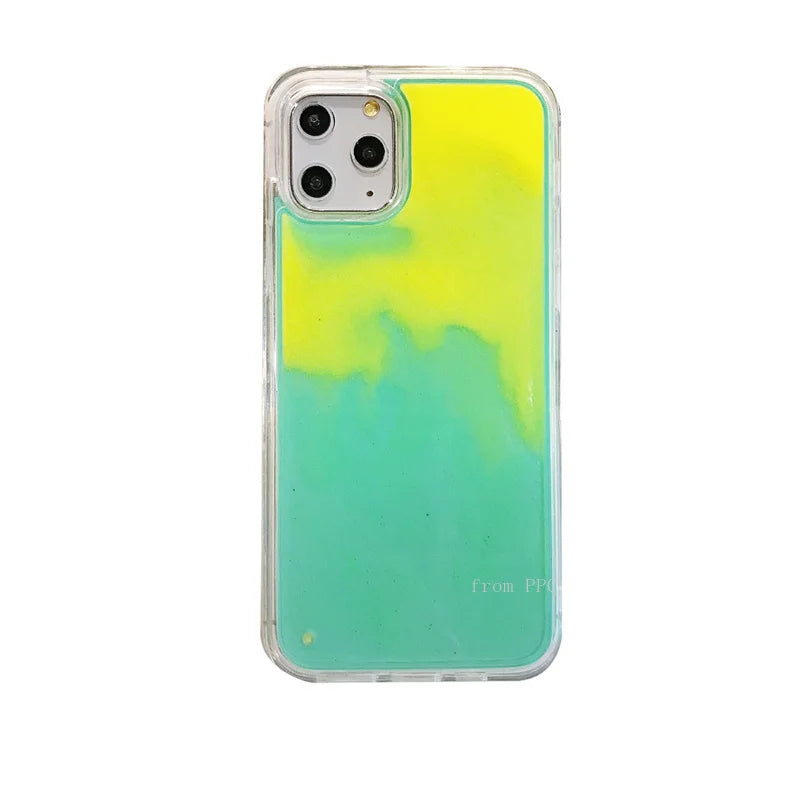 Night Glow Gloss Dynamic Sand Liquid Back Iphone case - IDefend
