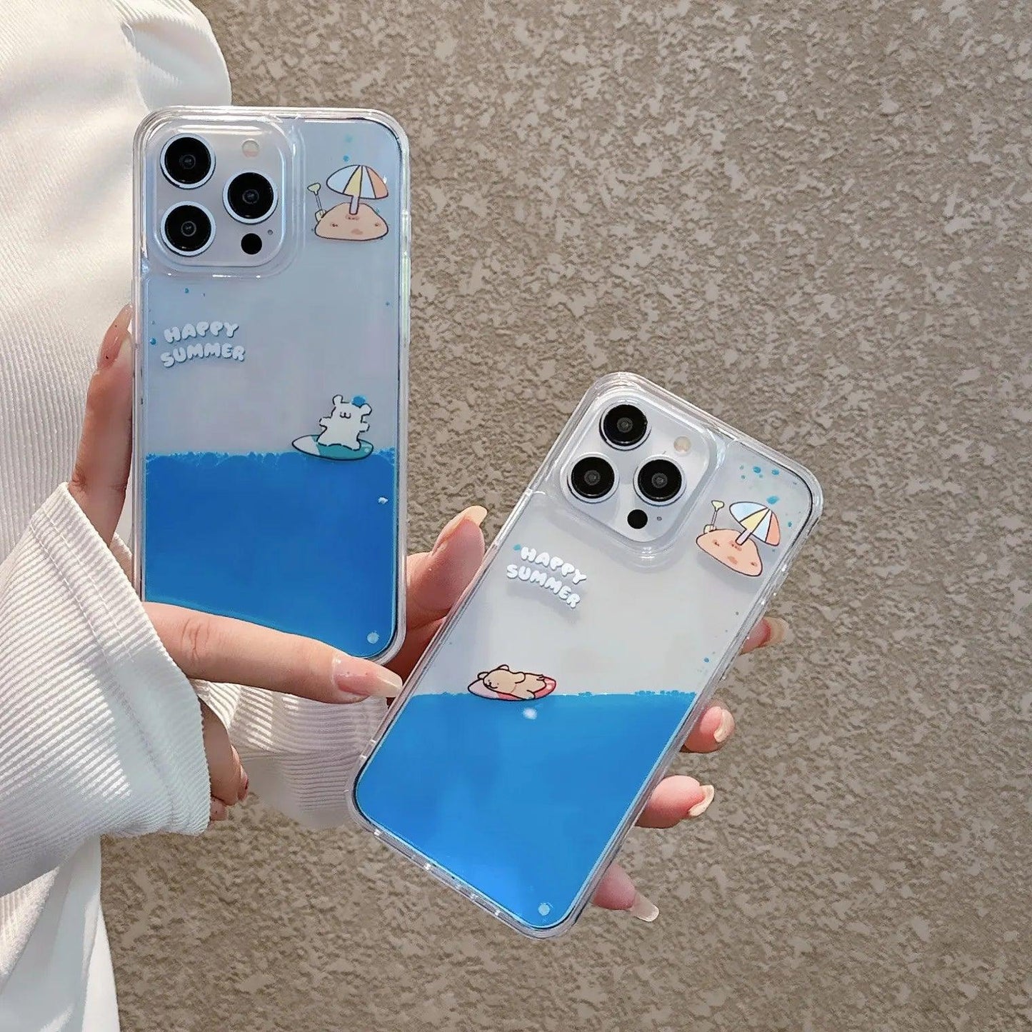 Liquid Flow Pattern Transparent Phone Case For iPhone - IDefend