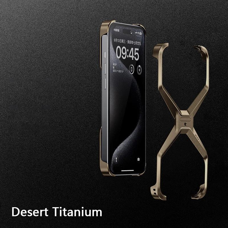X Metal Rimless Phone Case For iPhone - IDefend