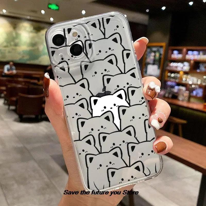 Cute Cartoon Cat Phone Cover For iPhone 2 - IDefend