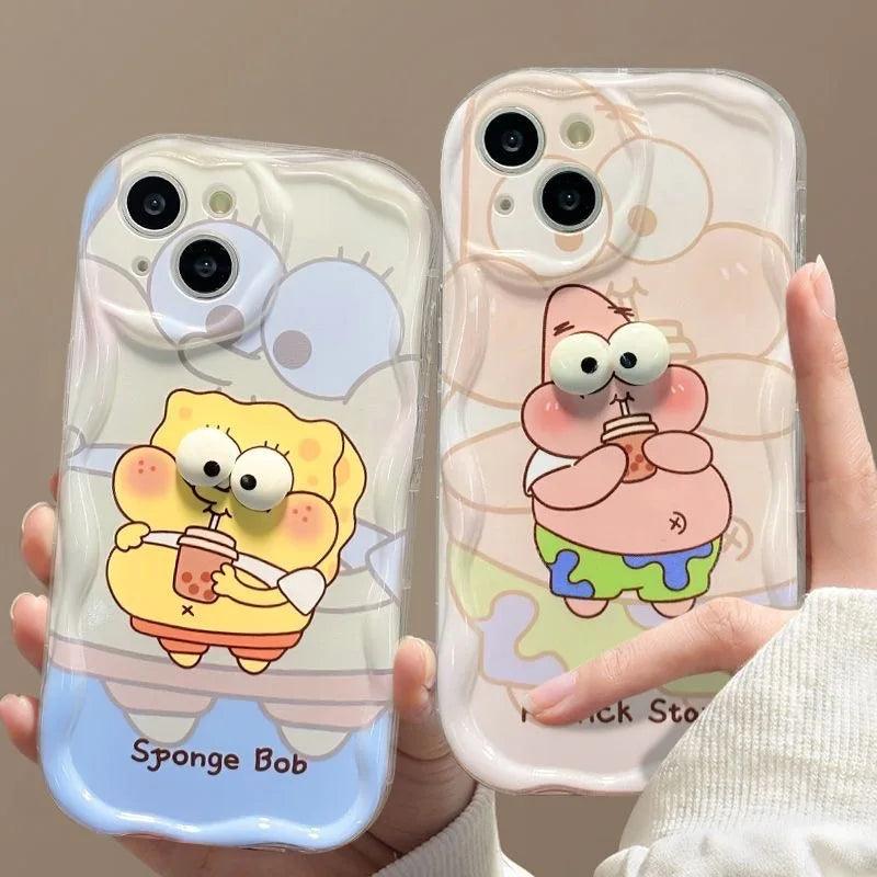 Big Eyes SpongeBob Cartoon TPU Soft Phone Case For iPhone - IDefend