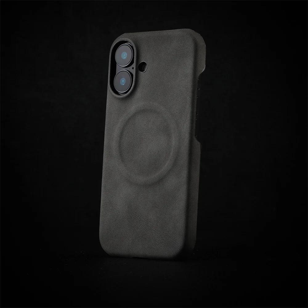 Business Sheepskin Leather Magnetic Phone Case For iPhone - IDefend