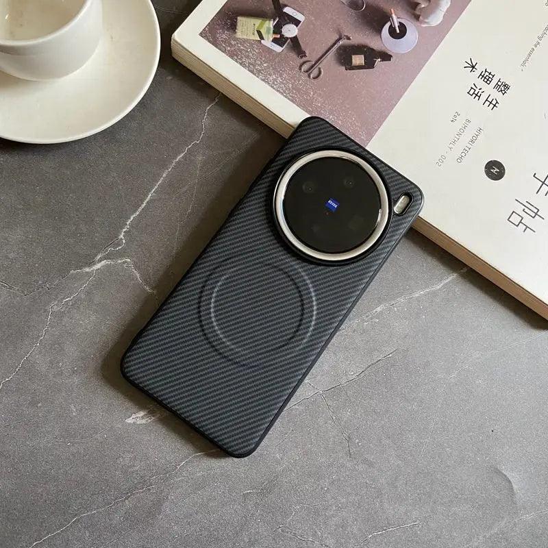 Pro Case Soft Silicone carbon fiber Magnetic Protective Back Cover Case For VIVO X200 - IDefend
