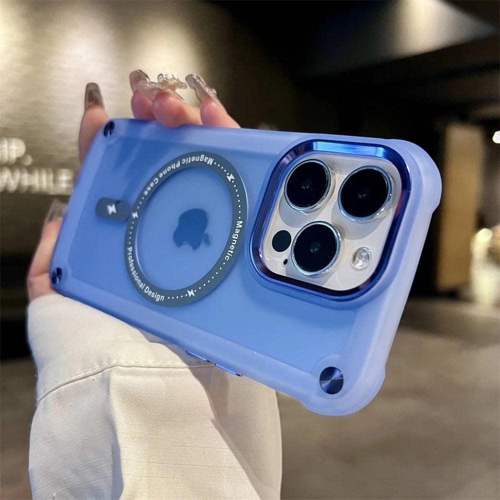 Magnetic Luxury Matte Translucent Armor 2 Case For iPhone - IDefend