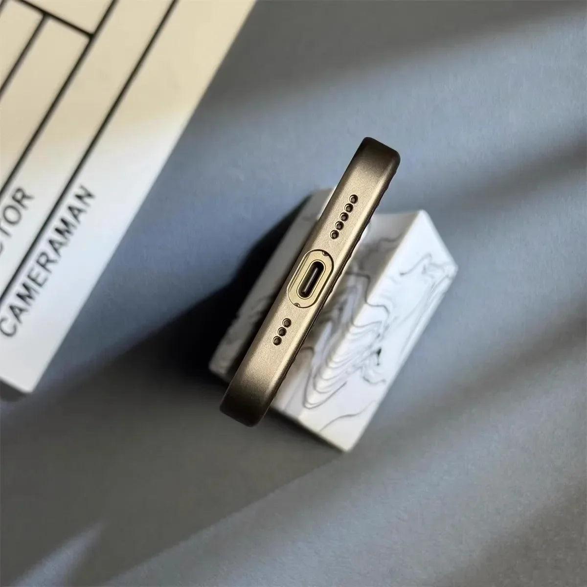 Luxury Natural Titanium PC Phone Case For iPhone - IDefend