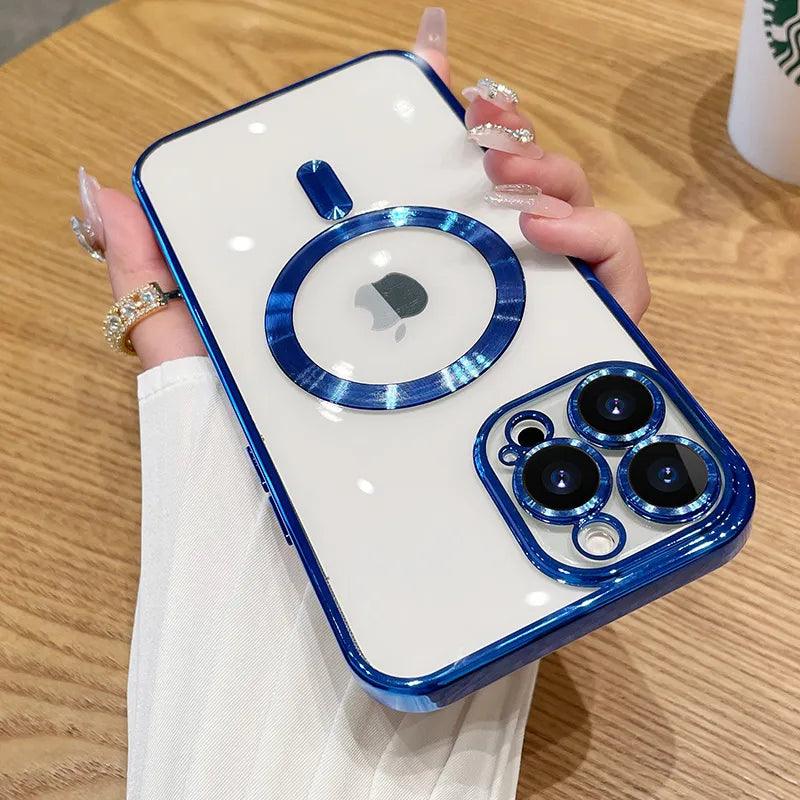 Magsafe Fashion Plating Lens Protector Case For iPhone - IDefend