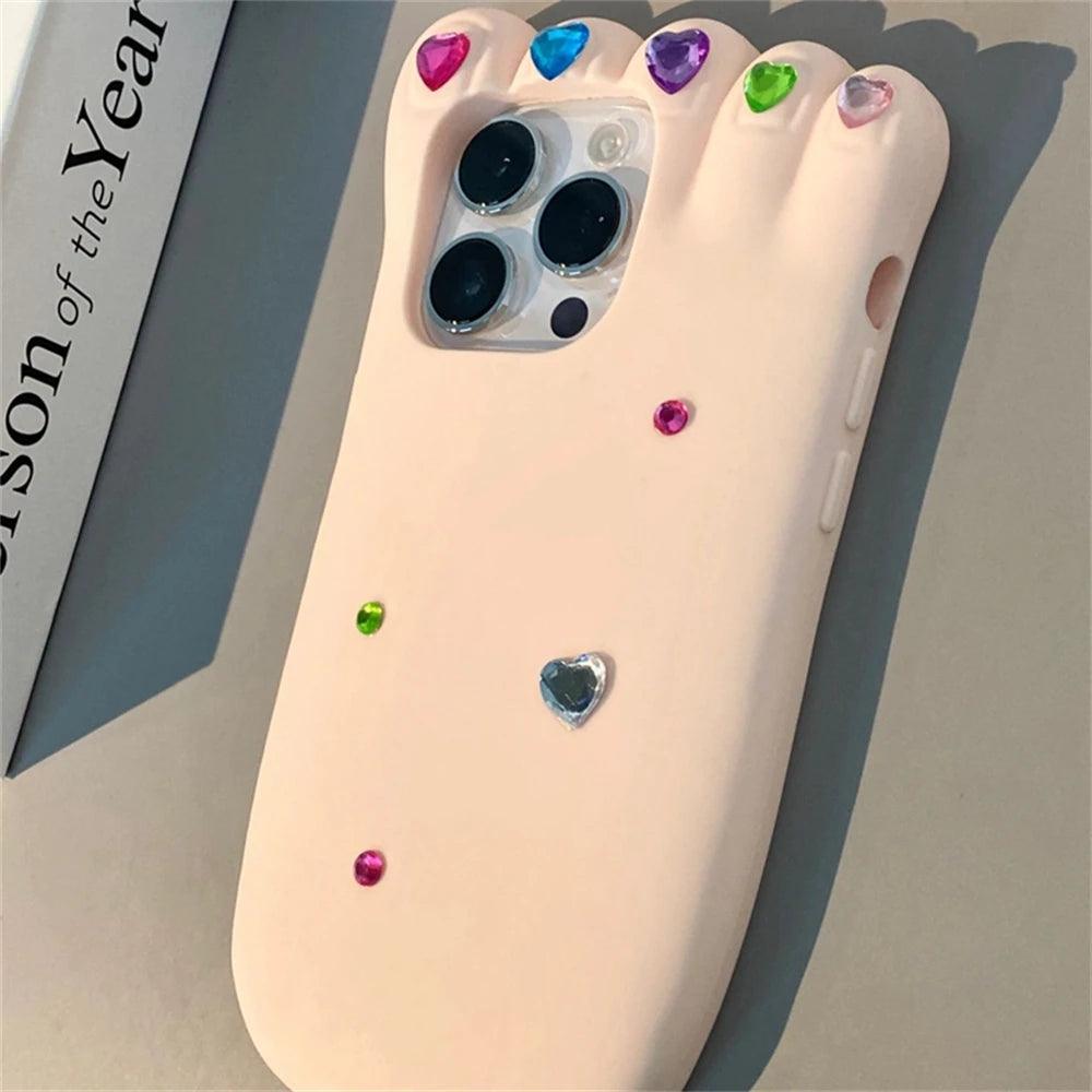INS Funny Pedicure Manicure Foot Phone Case For iPhone - IDefend