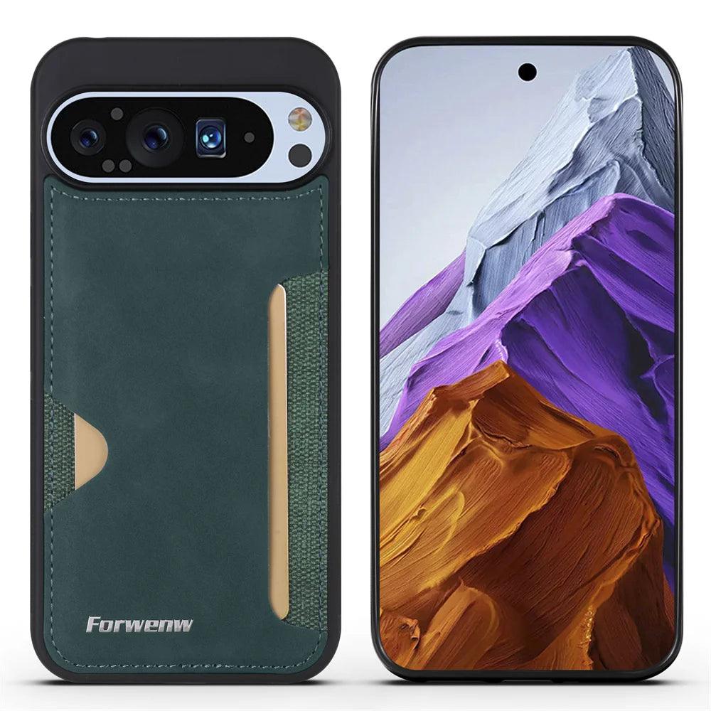 Luxury Wallet Flip Cover For Google Pixel 9 Phone - IDefend