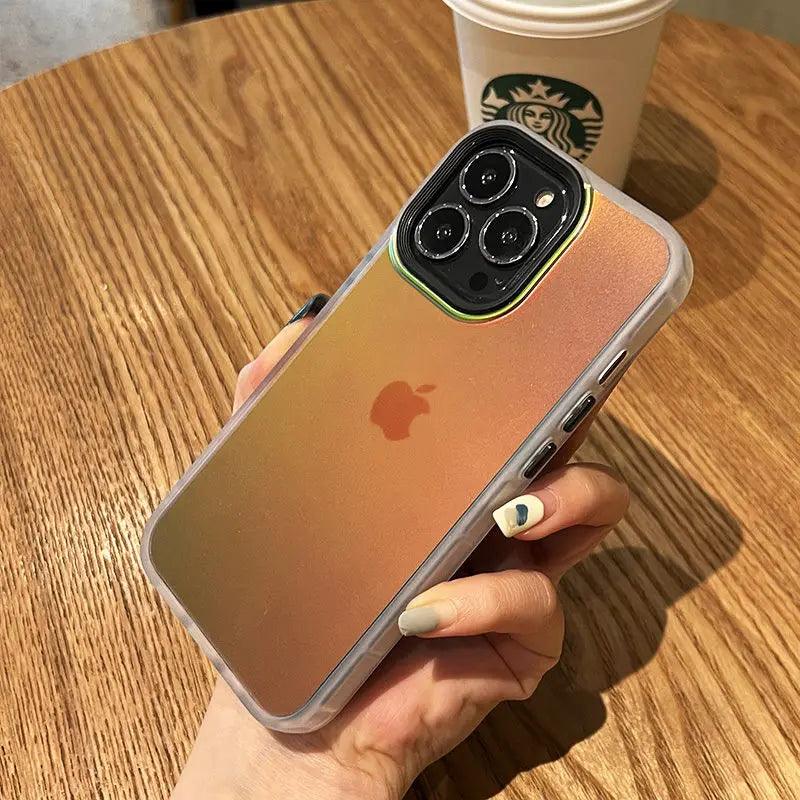 Luxury Matte Gradient Laser Case For iPhone 11 12 13 14 15 Pro Max Shockproof Case For iPhone 15 14 Plus Phone Cover Accessories - IDefend