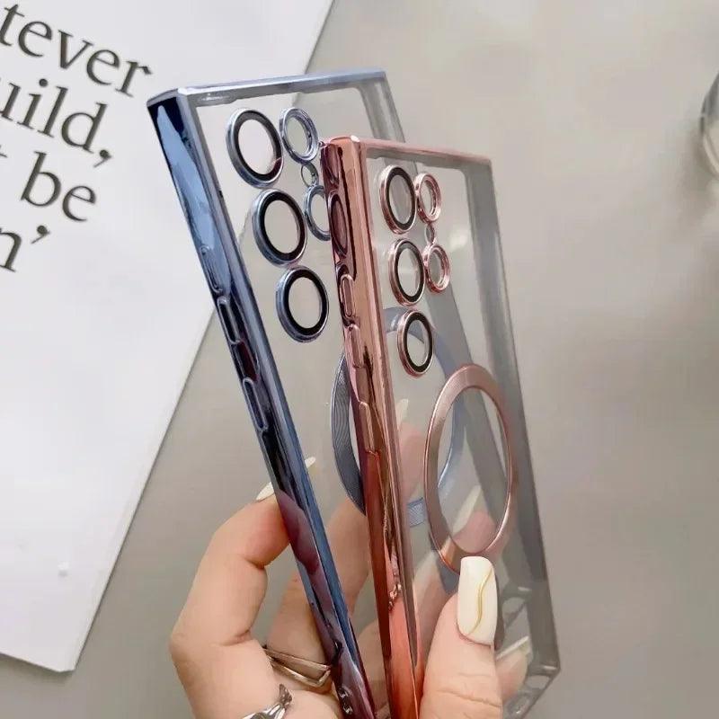 Luxury Transparent Plating For Magsafe Case For Samsung Galaxy - IDefend