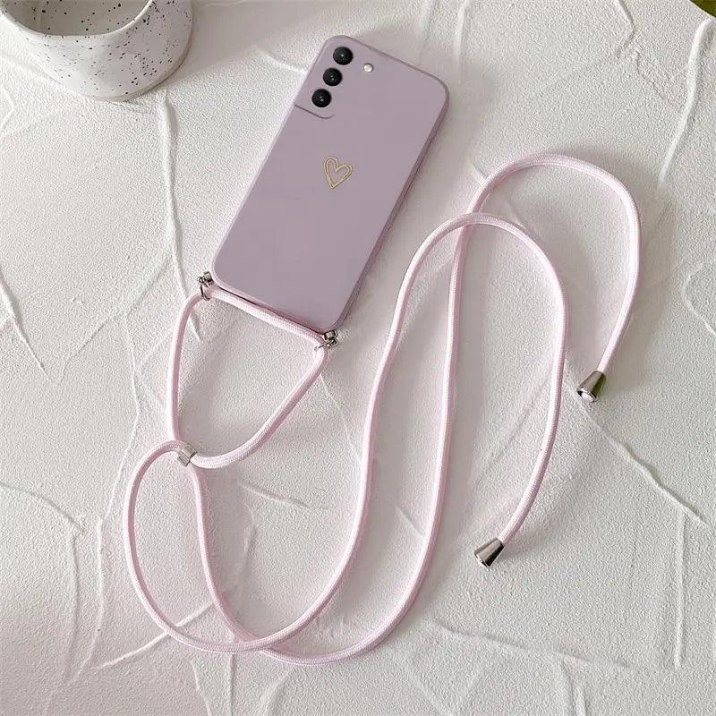 Crossbody Lanyard Silicone Phone Case For Samsung Galaxy 1 - IDefend