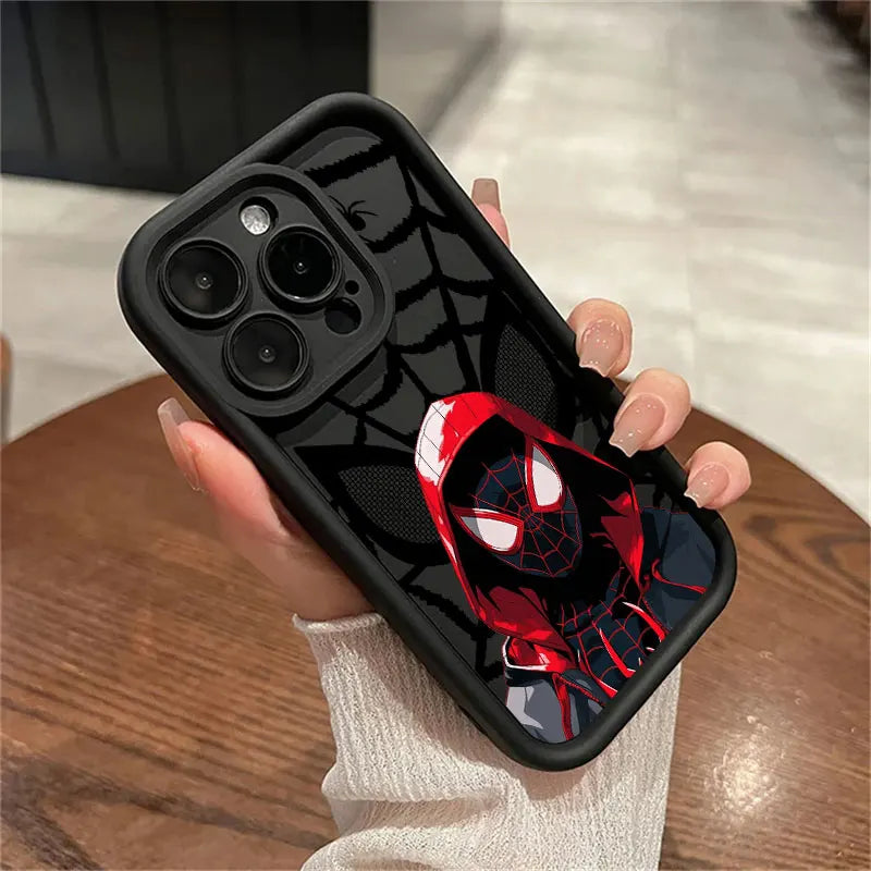Spider-Man Miles Morales Marvel Phone Case for iPhone 16 Cases iPhone 15 14 13 12 Mini 11 Pro Max 16 Plus 15Pro Shockproof Cover