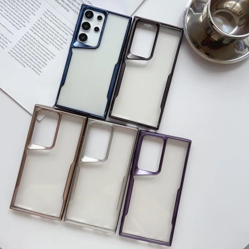 Electroplated Frosting Transparent S24 Plus Phone Case for Samsung Galaxy - IDefend