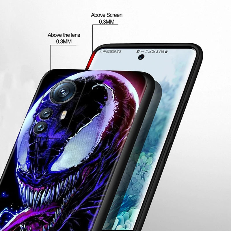 Marvel Venom For Xiaomi Mi 14 13T 13 12T 12 11T 11i 11 A3 10T 10 9 Pro Lite Ultra 5G Black Soft Phone Case