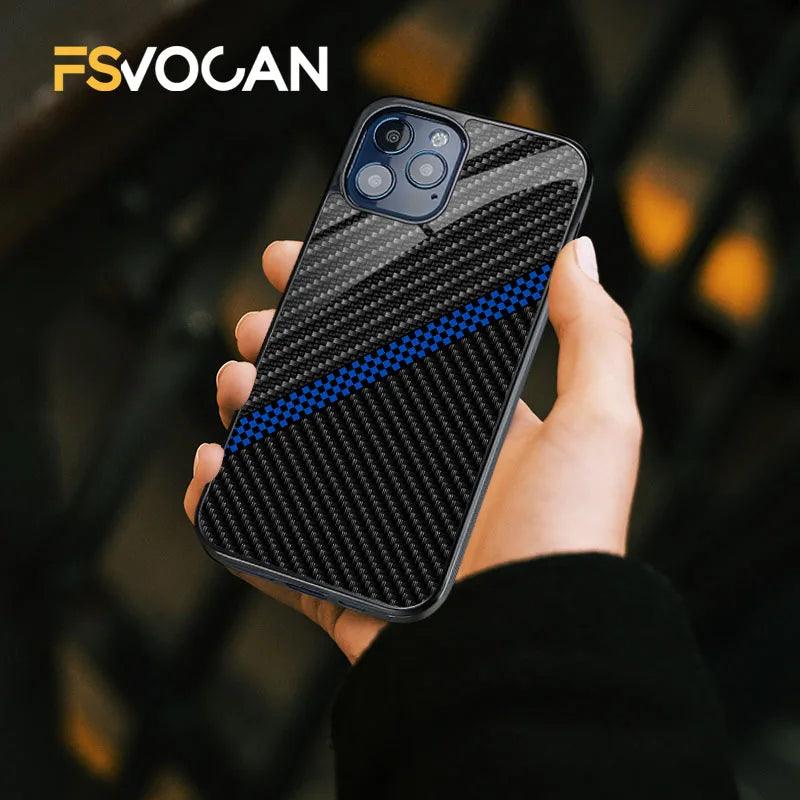 Carbon Fiber Pattern Slim Case For iPhone - IDefend