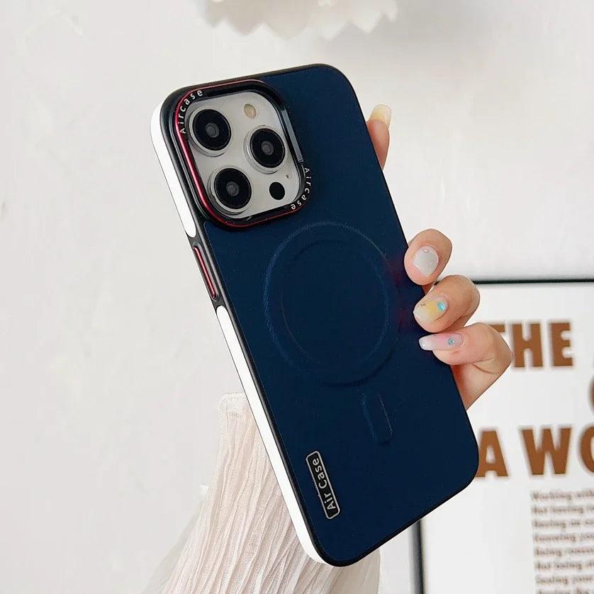 Business Double Color Leather Magsafe Case for iPhone 1 - IDefend