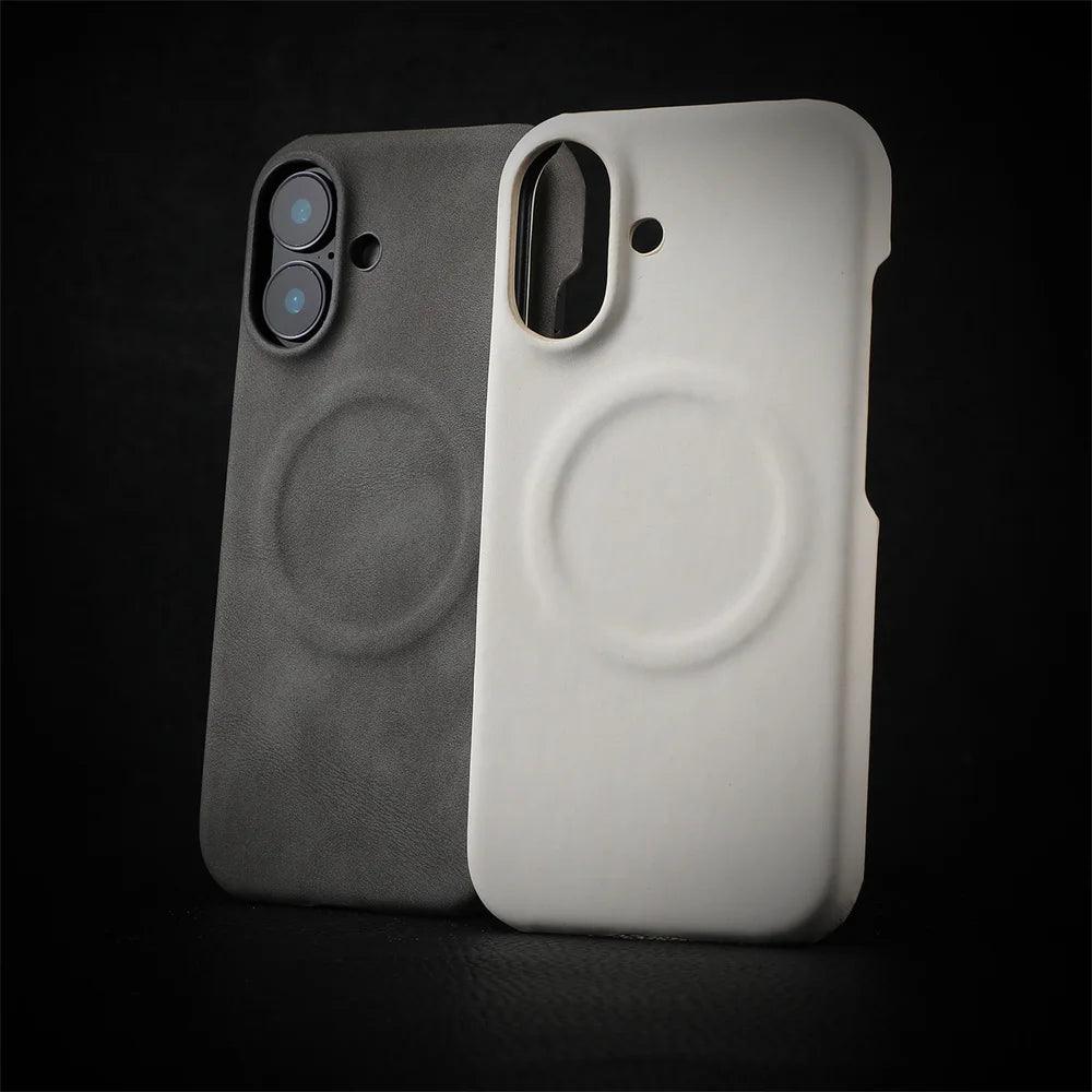 Business Sheepskin Leather Magnetic Phone Case For iPhone - IDefend