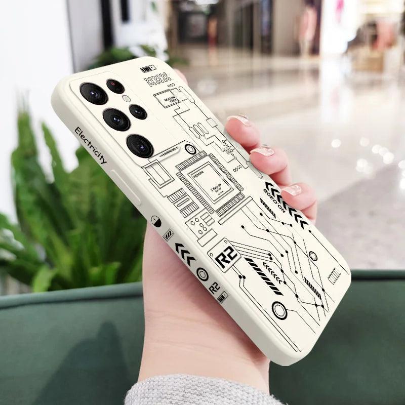 Electronic Lines Phone Case For Samsung Galaxy - IDefend