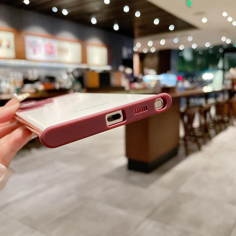 Luxury Camera Lens Glass Film Protection Four Corner Air Cushion Case for Samsung - IDefend