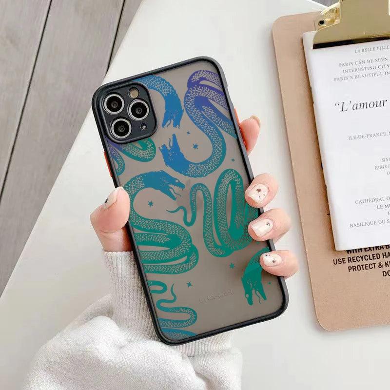 Snake Graphic Hard Matte Phone Case For iPhone 2 - IDefend