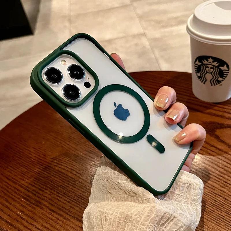 Luxury Wireless Charge Magsafe Transparent Case For iPhone - IDefend