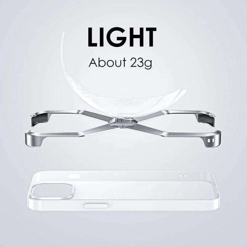 X Metal Rimless Phone Case For iPhone - IDefend