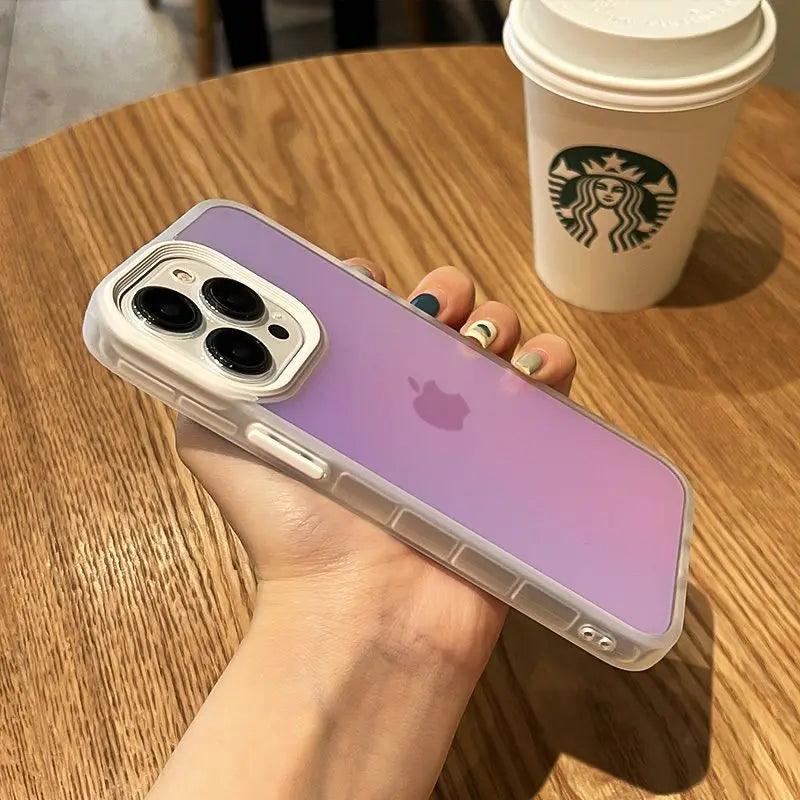 Luxury Matte Gradient Laser Case For iPhone 11 12 13 14 15 Pro Max Shockproof Case For iPhone 15 14 Plus Phone Cover Accessories - IDefend