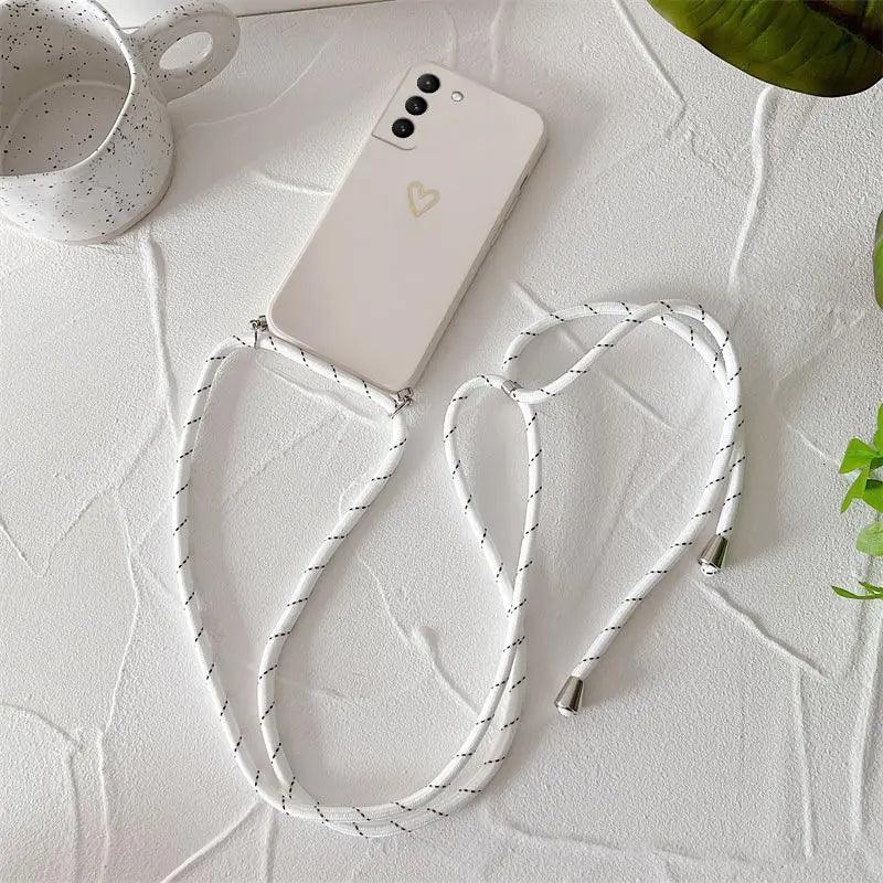 Crossbody Lanyard Silicone Phone Case For Samsung Galaxy - IDefend