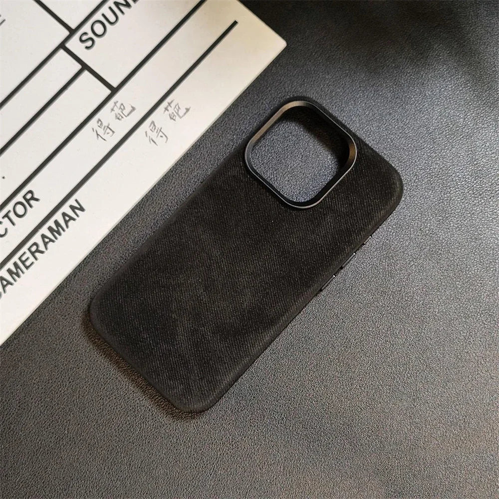 Luxury For MagSafe Fiber Leather Case For iPhone - IDefend