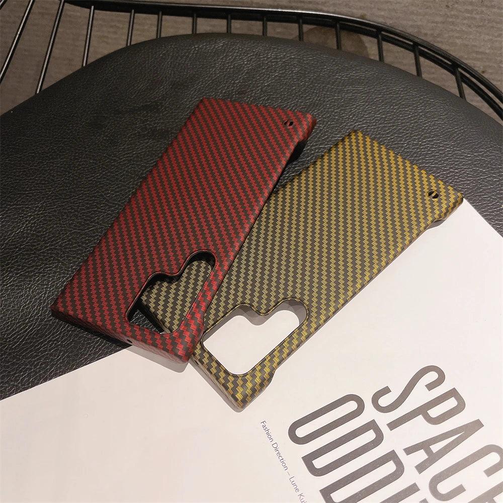 Frameless Carbon Fiber Pattern Phone Case For Samsung Galaxy - IDefend