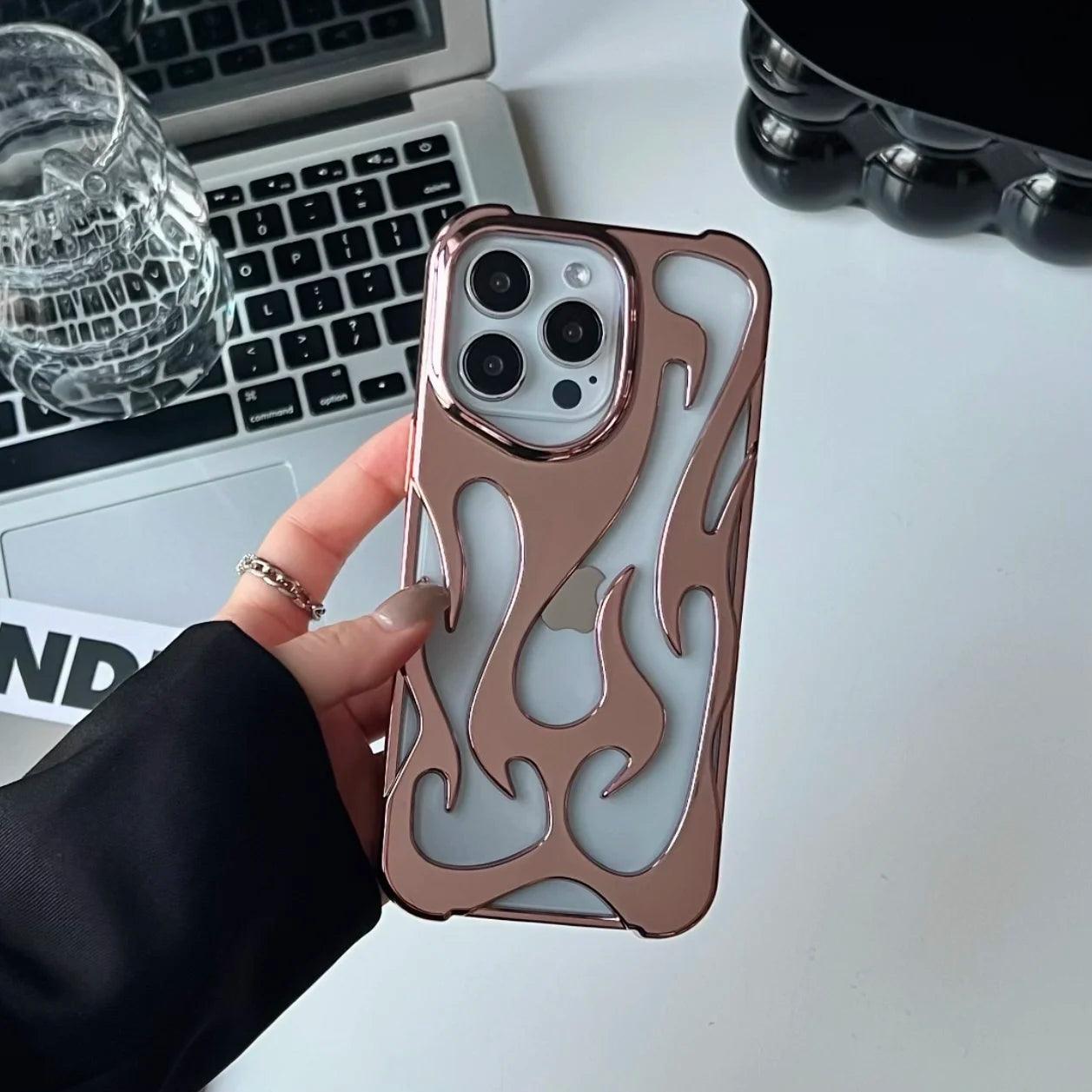 New 3D Flame pattern Phone Case for iPhone - IDefend