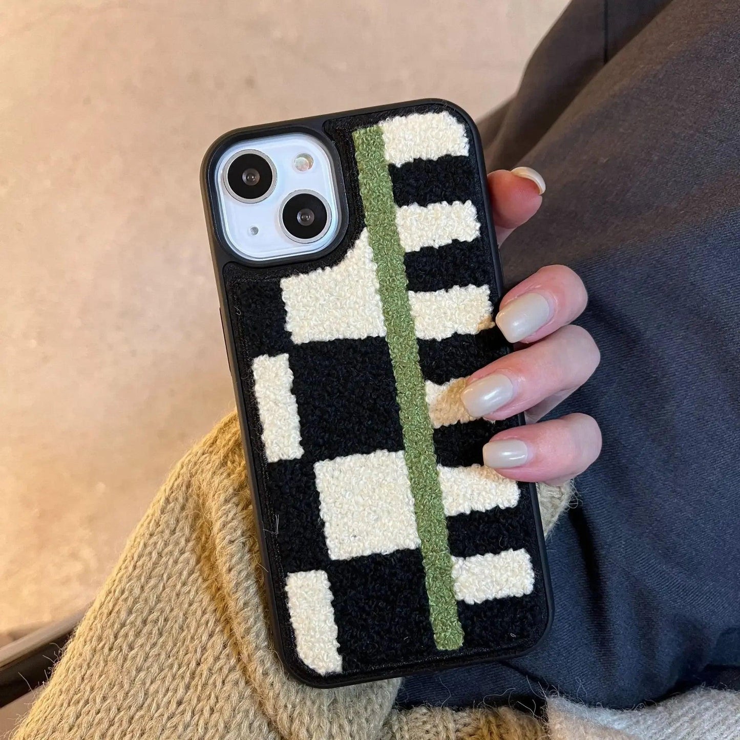 Nichevintage Autumn/winter Plaid Fleece Suitable For iPhone - IDefend