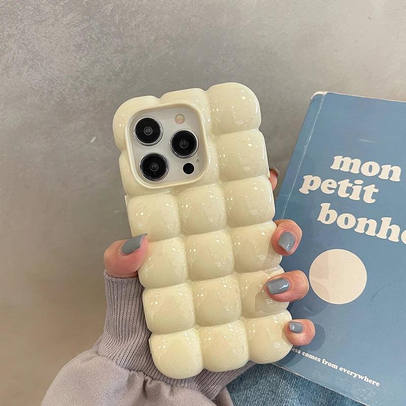 Cute Stylish Bread Chocolate Block 3D Phone Case For iPhone - IDefend