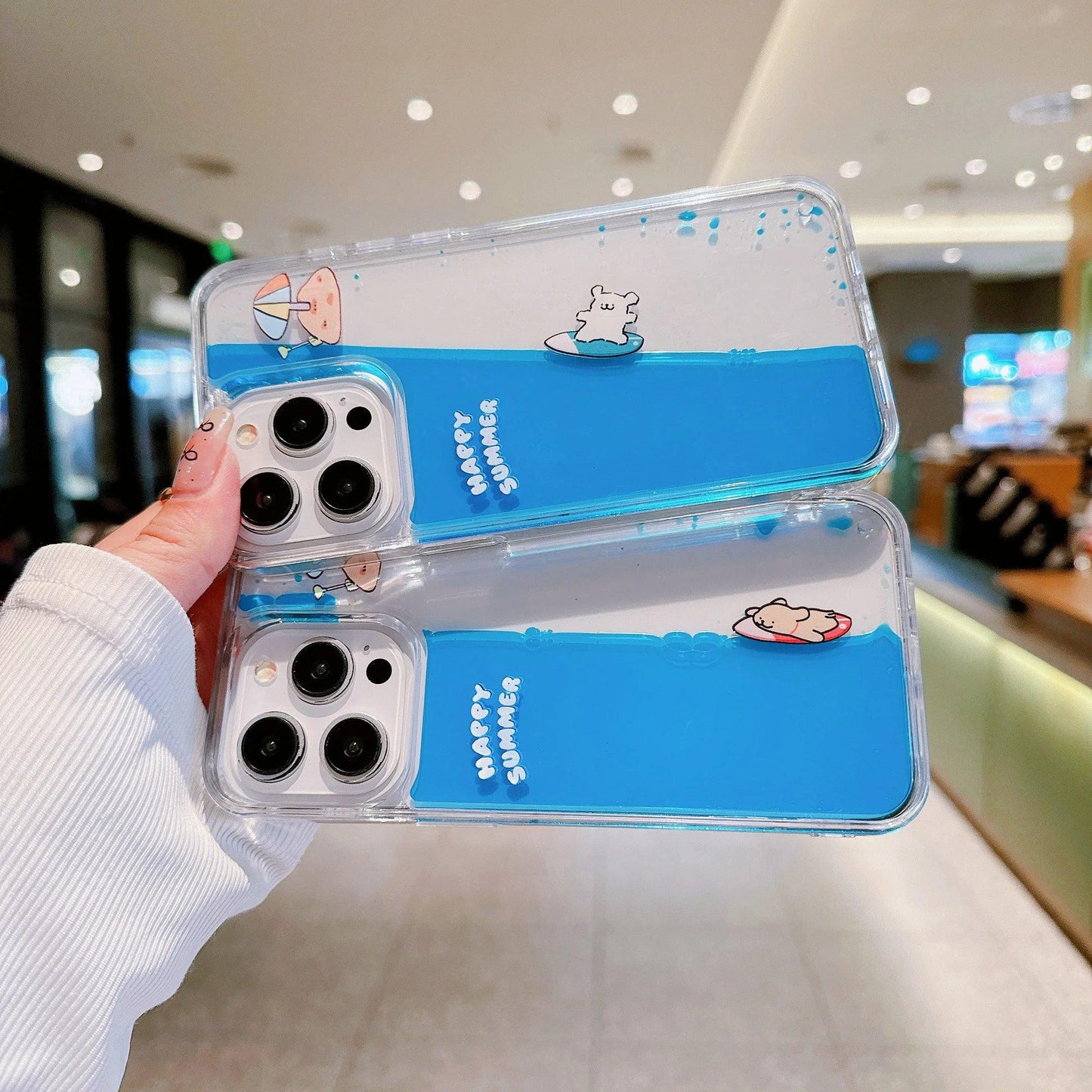 Liquid Flow Pattern Transparent Phone Case For iPhone - IDefend