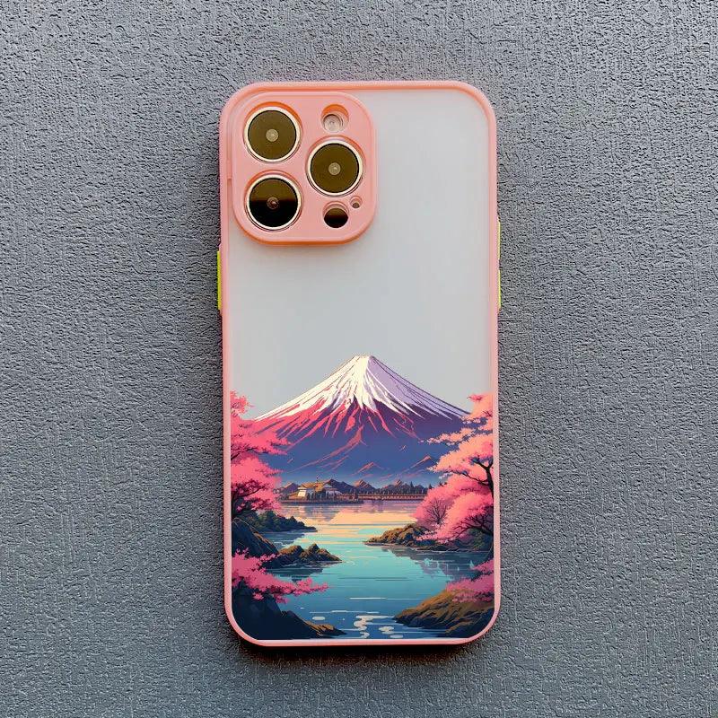 Japanese Aesthetic Mount Fuji Landscape Map Phone Case For iPhone 1 - IDefend