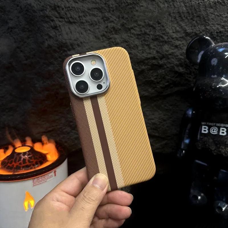 Carbon Fibre Relief Wireless Charging MagSafe Phone Case for iPhone - IDefend