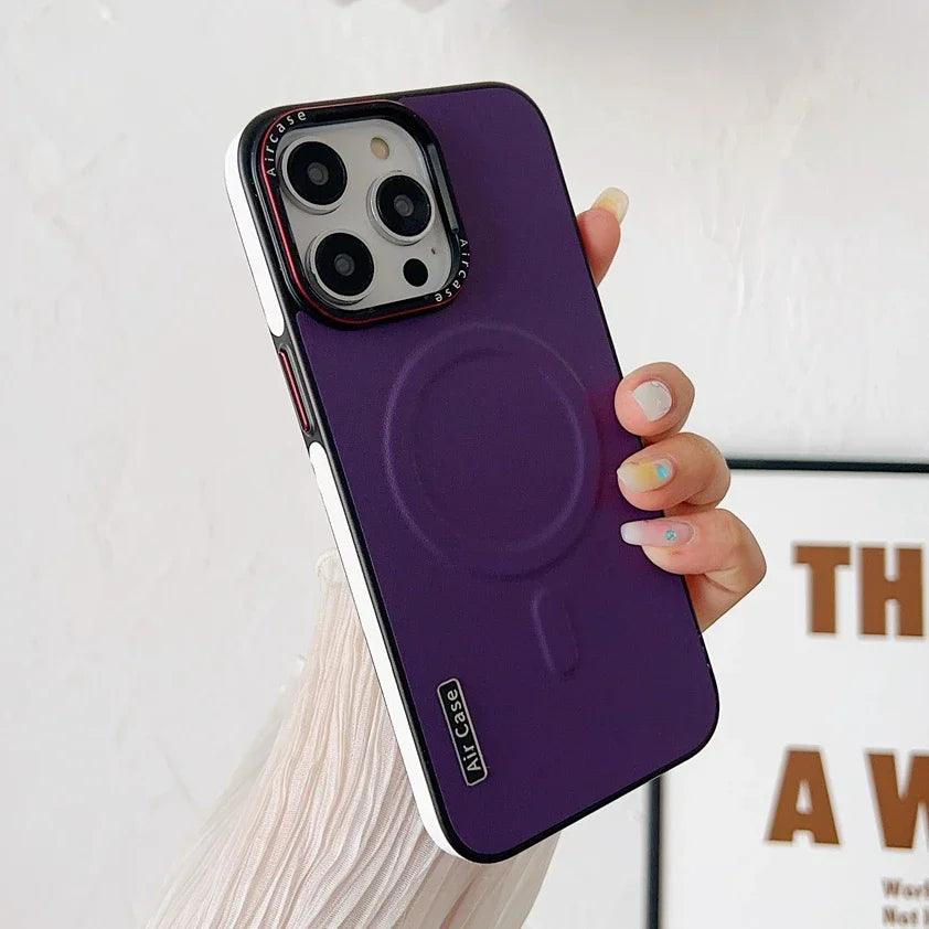 Business Double Color Leather Magsafe Case for iPhone 1 - IDefend