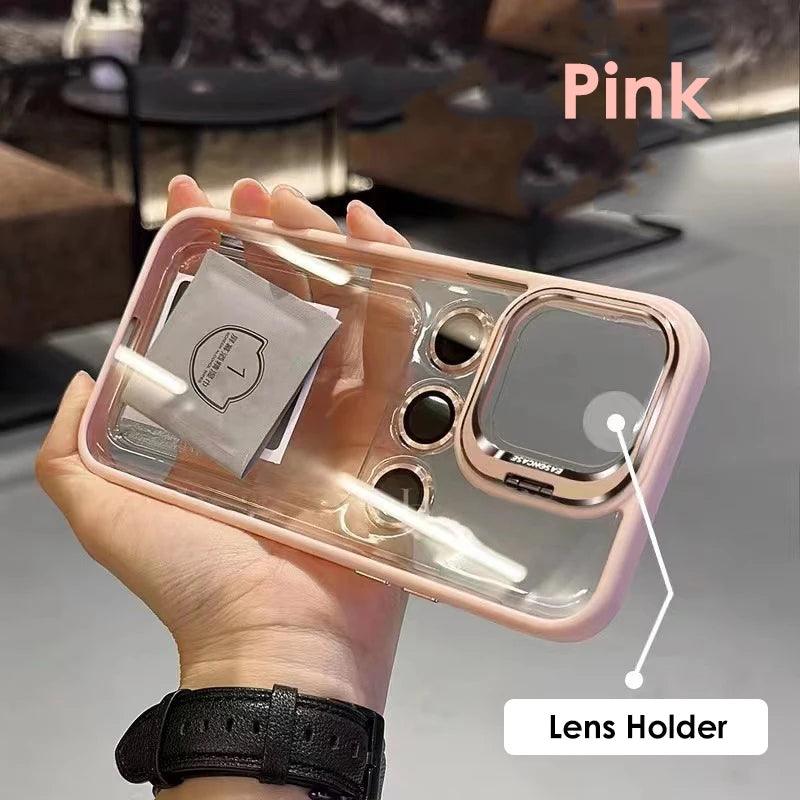Lens Metal Ring Protector Stand Phone Case - IDefend