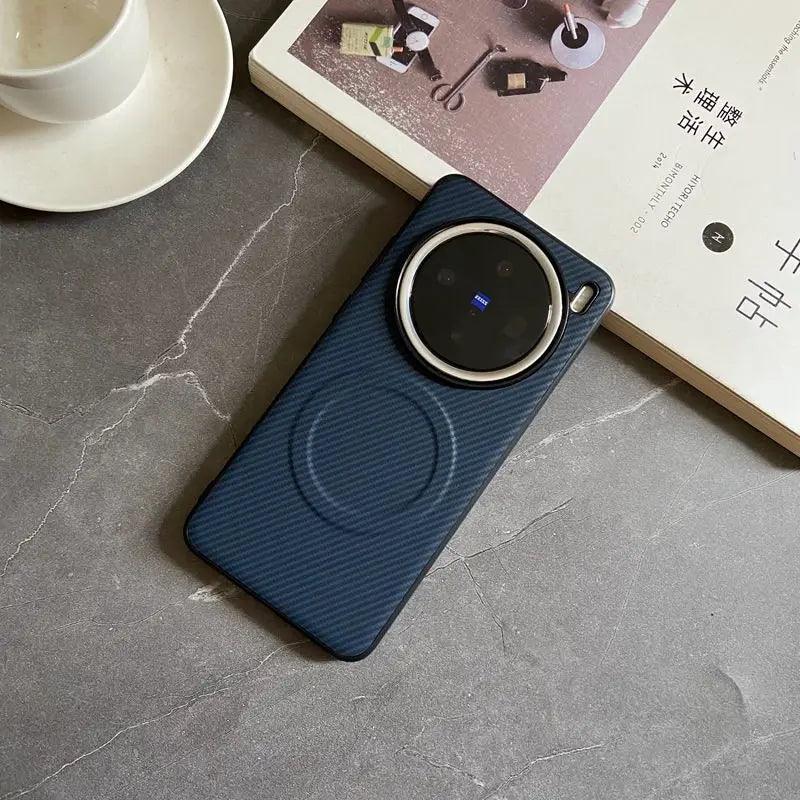 Pro Case Soft Silicone carbon fiber Magnetic Protective Back Cover Case For VIVO X200 - IDefend
