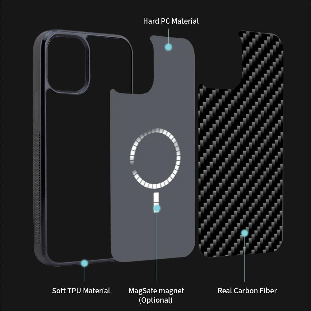 Magsafe Forged Carbon Fiber TPU Phone Case for iPhone 16 series - IDefend