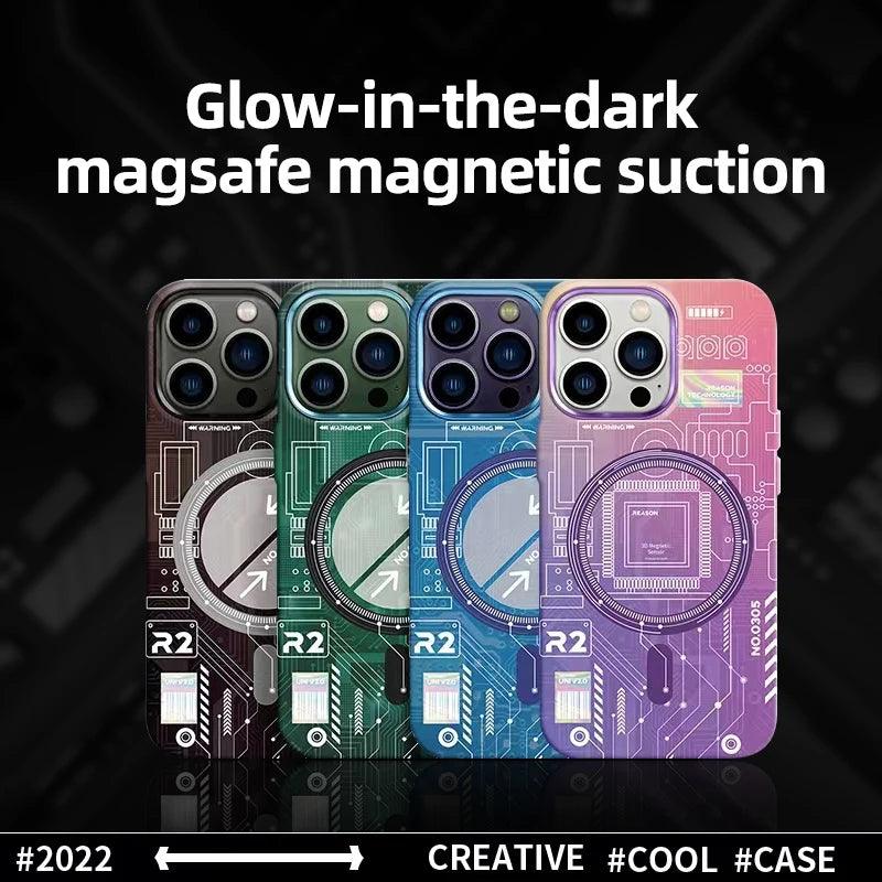 Luxury Luminous Magnetic Magsafe Wireless Charging Phone Case - IDefend