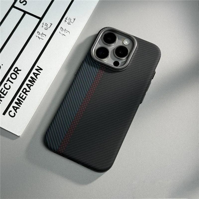 Geometric Carbon Fiber texture 3D Relief Magsafe case for iphone - IDefend
