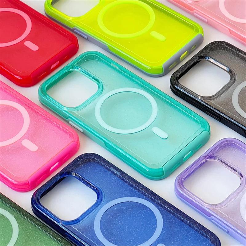Fluorescent Glitter Magnetic Case for iPhone 0.1 - IDefend
