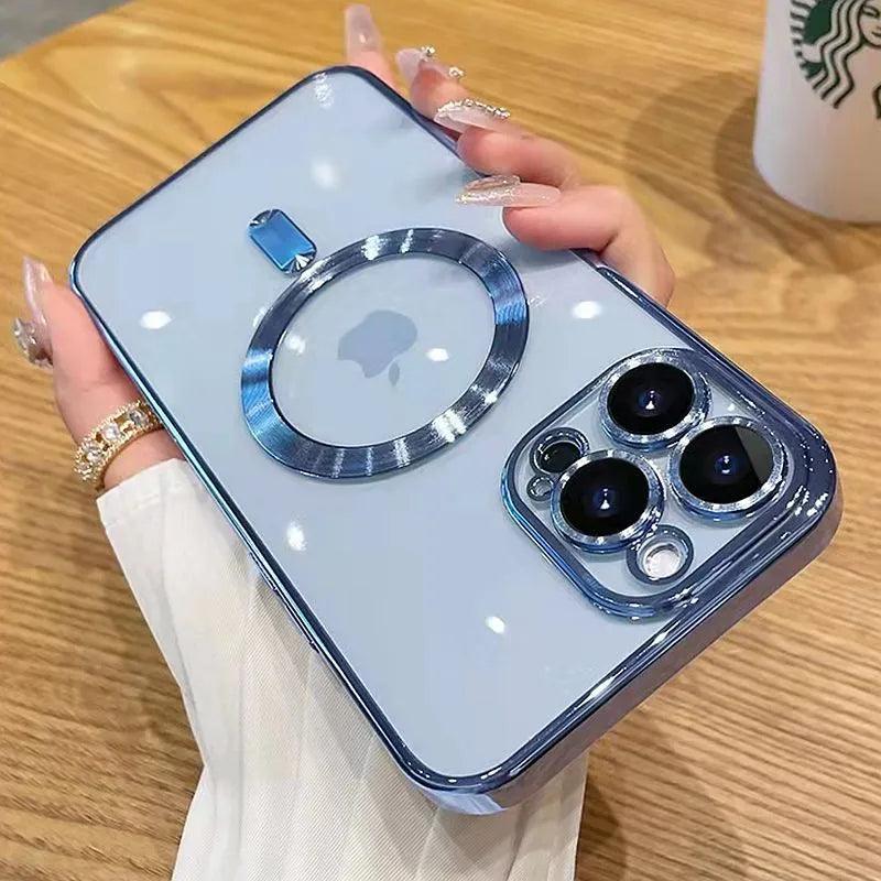 Magsafe Fashion Plating Lens Protector Case For iPhone - IDefend