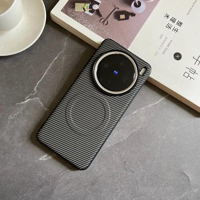 Pro Case Soft Silicone carbon fiber Magnetic Protective Back Cover Case For VIVO X200 - IDefend