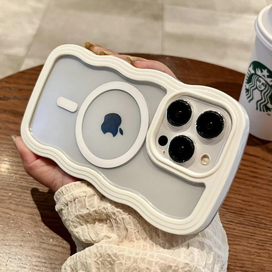 Luxury Wavy Lines Magsafe Wireless Charge Case For iphone - IDefend