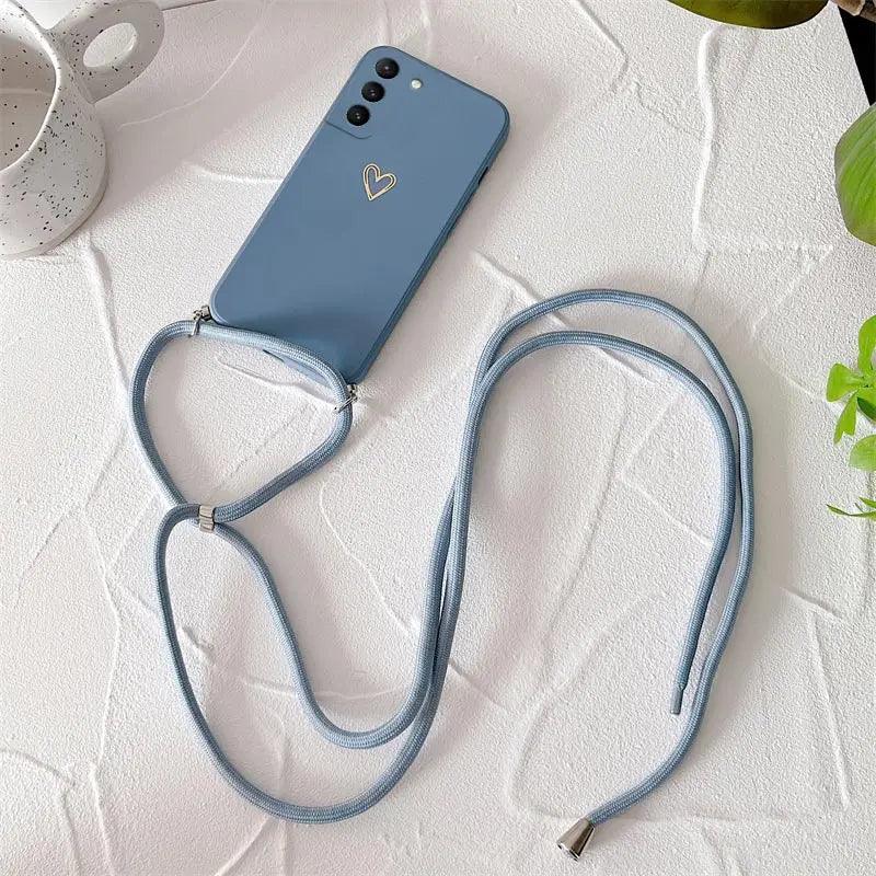 Crossbody Lanyard Silicone Phone Case For Samsung Galaxy - IDefend